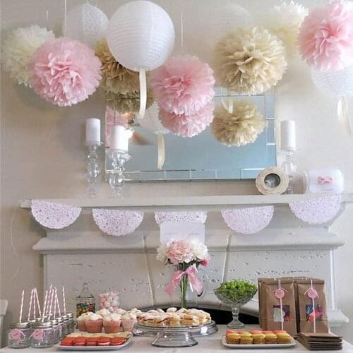 10cm 20cm 25cm 30cm Wedding Decorative Paper Pompoms Poms Hydrangea Colorful Flower Balls Home Birthday Wedding Party Decoration