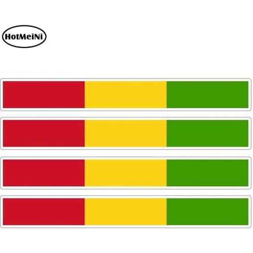 HotMeiNi 13cm x 1.7cm 4pcs Car Stripe Motorcycle Racing Flag Sticker Car Window Decal Bike Moto Tuning Guinea Car Stickers