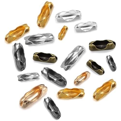 100pcs Diameter 1.5/2/2.4/3.2 mm Ball Chain Connectors Clasps Connectors For DIY Jewelry Findings Making Supplie