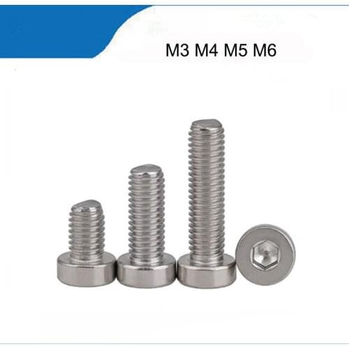 M3 M4 M5 M6 304 A2-70 Stainless Steel Din7984 Hex Hexagon Socket Thin Low Short Profile Head Allen Cap Screw Bolt L=4-40mm
