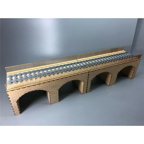 1/35 Scale Railway Stone Arch Bridge Diorama Wooden Assembly Model Kit TMW00012