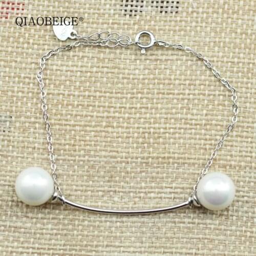 QIAOBEIGE DIY Mountings fashion Charm Bracelet For Women Girl Bracelet & Bangle Adjustable Pulseras Mujer Pearl Bridal Jewelry