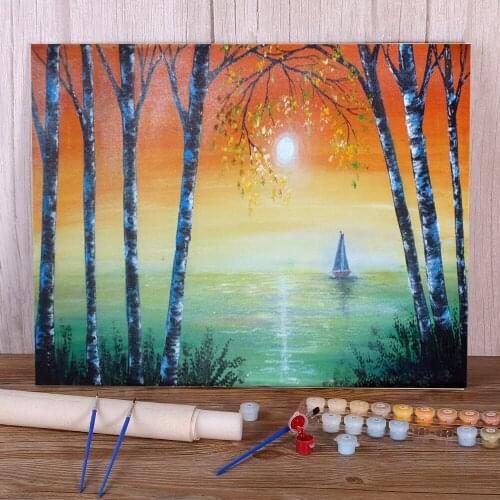 Natural Scenery Shimmer Coloring By Numbers Painting Kit Oil Paints 40*50 Picture By Numbers Photo Decoration Handicraft