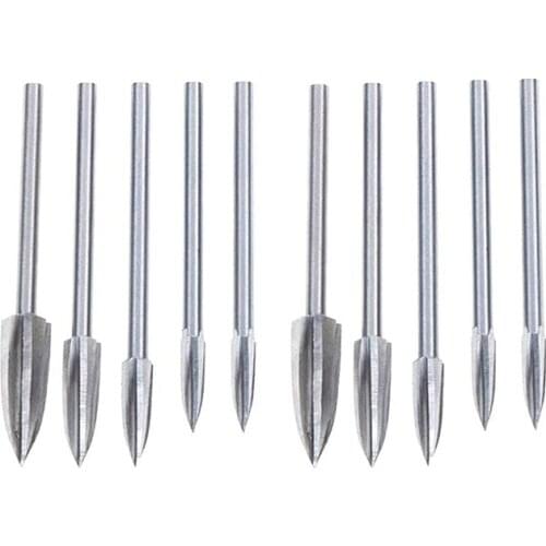 JFBL Hot 10 Pcs Engraving Drill Bit Set - with 3-8mm Drill Bit Milling Cutter Carving Root Tools for DIY Woodworking Carving