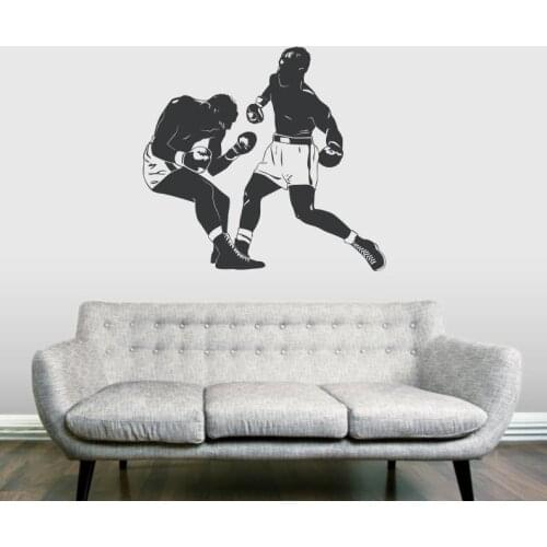Boxing Match Wall Decal Living Room Available in Numerous Colors Wall Art Stickers Home Decoration Self Adhesive Wallpaper ZA689