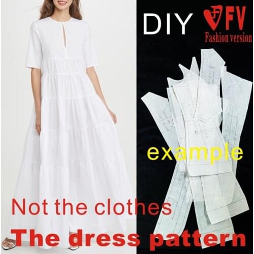 The new womens casual long section of the dress pattern sew clothing design drawings BLQ-502