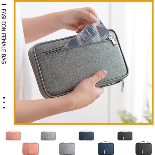 Women Men Travel Wallet Passport Holder Waterproof Nylon Portable Card Purse Protector Covers Case Organizer Multi-FunctionPouch