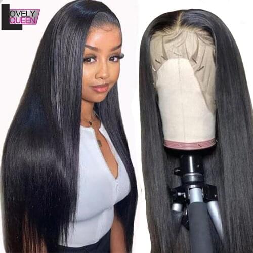 Straight Hair 13x6 Lace Front Human Hair Wigs 180% Density Indian Lace Frontal Wig Remy Pre Plucked Human Hair Wigs For Women