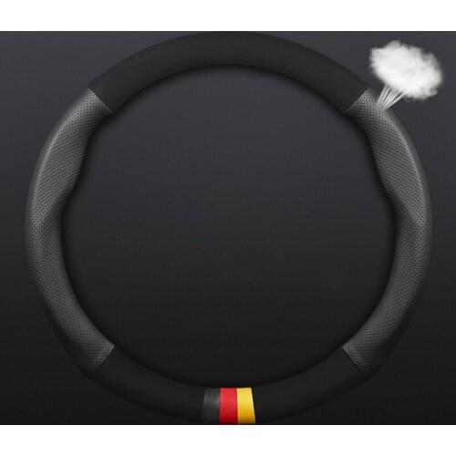 New Sport Styling Car Steering Wheel Cover Leather Turn Fur High Quality Steering Wheel Protector Universal Breathable for BMW
