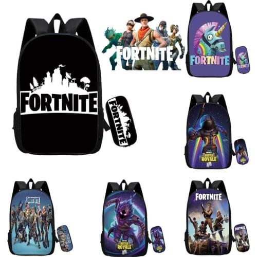 Fortnite Backpack School Bags Men Women Fortnight Back Pack Laptop Youth Campus Backpacks Travel Bag Pencil Case 2pcs Kids Gift