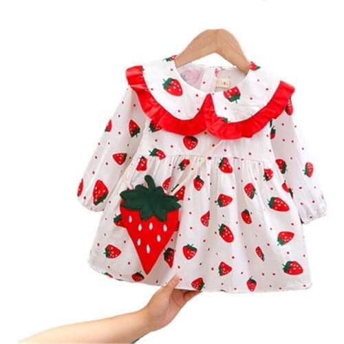 Kids Girls Dresses Spring Children Baby Clothes Girl Cherry Dot Bow Dress with Hat Girl Sleeveless Sundress 1 2 3 Years