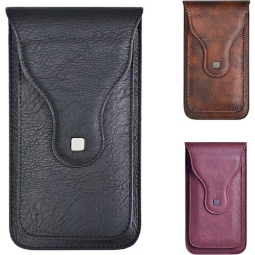 Retro Men Phone Pouch Classic Black Men Waist Bag Portable Storage Bag Fashion PU Leather Hasp Pouch Case For iPhone Fanny Pack