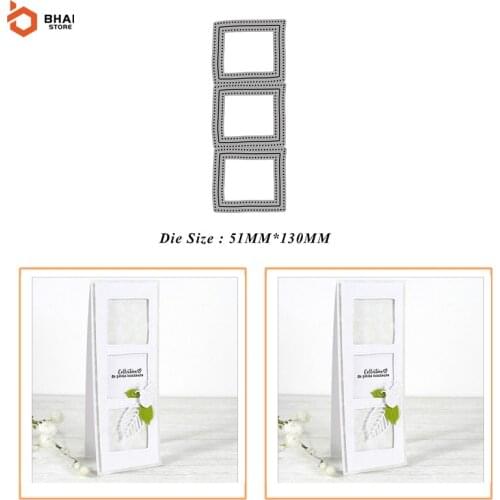 Cutting Dies 2021 New Arrival Square Hollow Frame Metal Stencil for DIY Scrapbooking Paper Card Making Embossing Christmas Craft