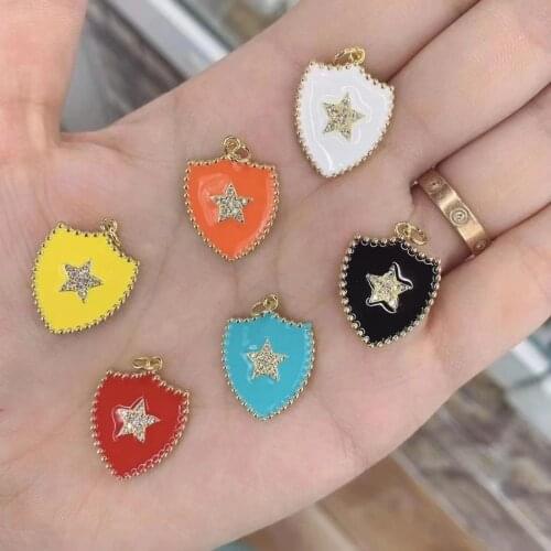 NEW Charms Pendant for Jewelry star Making Vintage Copper CZ Zircon Fashion Heart Diy Necklace Accessories Wholesale