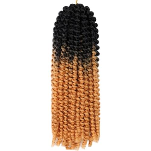 12'' Spring Twist Hair Curly Ends Ombre Twist Crochet Braiding Hair Natural Synthetic Crochet Hair Extensions for Girl