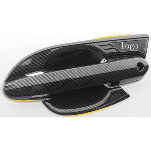 4PCS ABS Chrome Carbon Fiber Car Accessories Exterior Outer Door Bowl Cover Trim Car Handle Protection For Toyota RAV4 2020 hxh