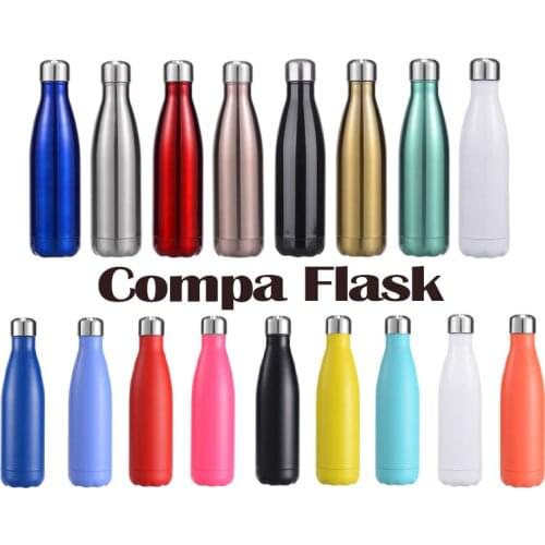 500ml Double Wall Stainles Steel Water Bottle Thermos Bottle Keep Hot and Cold Insulated Vacuum Flask for Sport