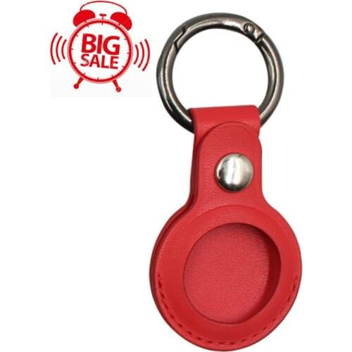 For Apple Airtags Leather Anti-lost Device Case Cover Bluetooth Tracker Locator Protective Sleeve Protector Shell Keychain