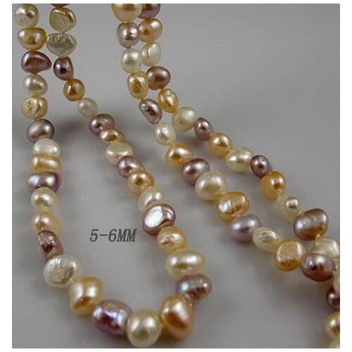 Unique Pearls jewellery Store, 200cm Long Pearl Jewelry 5-6mm White Pink Lavender Natural Freshwater Pearl Necklacce
