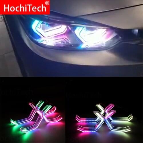 RGBW Multi color ICONIC M4 Style Crystal Angel Eyes Kit day light DRL for BMW M3 F80 M4 F82