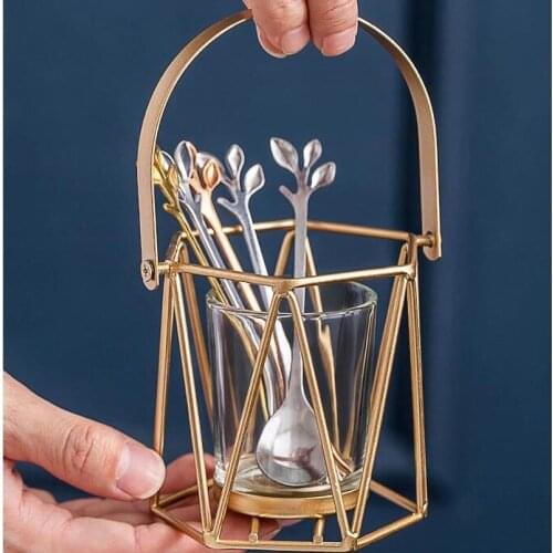 European-style Metal Fruit Knife and Fork Set Kitchen Stainless Steel Dessert Fork Creative Fruit Tableware Glass Storage Jar