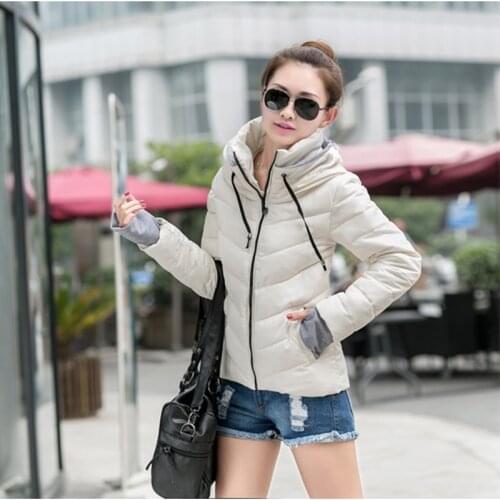 Autumn and Winter Fashion Womens Double-layer Stand Collar Warm Cotton Padded Jacket Female Student Slim Fit Down Padded Coats