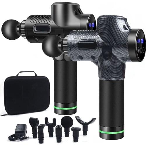 7 Heads Lcd Touch 30 Speed High Frequency Massage Gun Muscle Relax Body Relaxation Electric Massager Therapy Gun