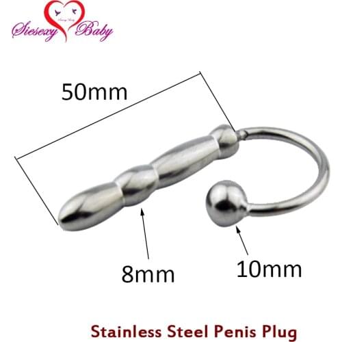 A035 50mm Stainless Steel Penis Plug Urethral Sounds Sex Toys Stretching Male Chastity Device Urethral Dilators Catheters