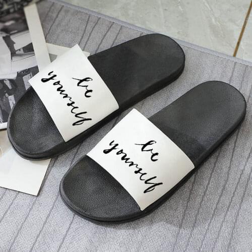 Fancy font Letters Slides Open Toe Shoes Women summer Slippers Girls Non-Slip On Flip Flops Home Indoor Slippers