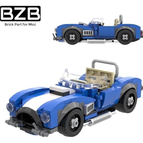 BZB MOC AC Cobra Speed Car High-tech City Car Racing Creative Building Block Model Kids Boys DIY Toys Birthday Best Gifts