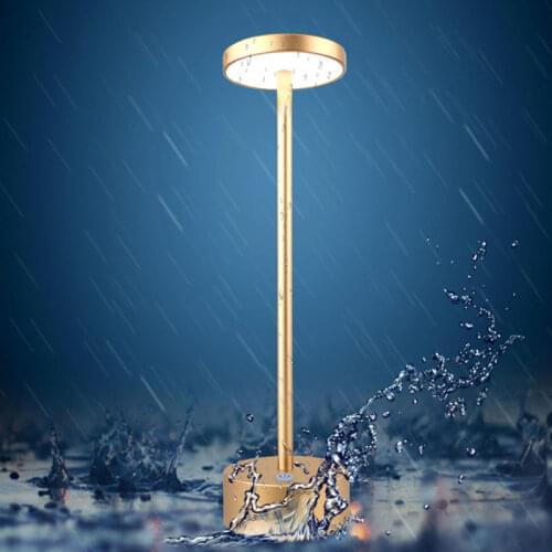 LED Waterproof Rechargeable Desk Lamp Bedroom Dimming Metal Cordless Table Lamps Bar Cafe Living Room Restaurant Light Fixtures