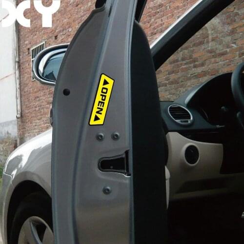 Car Door Open Warning Reflective Stickers Sign Safety Driving Car Choice Car Warning Sticker Decals