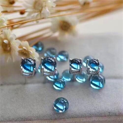 Natural Swiss Blue Topaz Earrings Women 925 Sterling Silver Oval Stud Earrings Female Gift Gemstone Jewelry