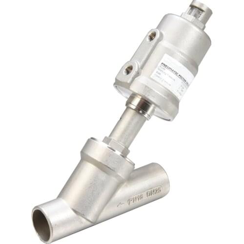 1 inch 2/2 Way single acting stainless steel pneumatic angle seat valve 50mm actuator