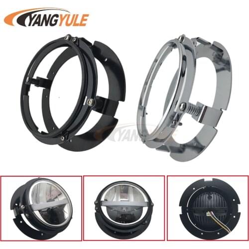 1pcs 5 3/4" 5.75 inch Headlight Bracket Kit Black for Motorcycle for 5.75-Inch LED Headlights