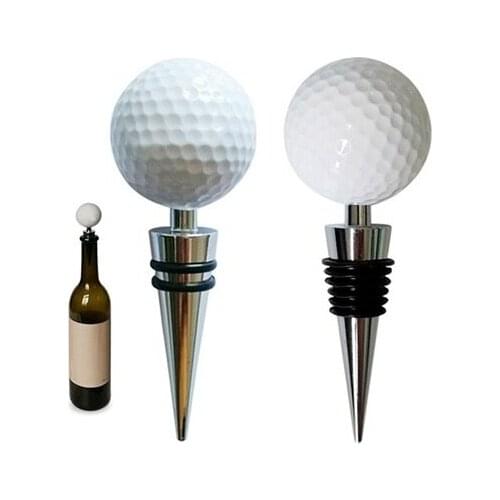 1Pc Novelty Golf Ball Wine Bottle Stopper Beer Beverage Bottle Stoppers Bottles Sealer Replacement for Kitchen Bar Holiday Party
