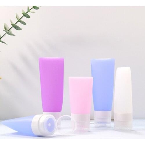 3pcs/set Candy Color Refillable Collection BottleTravel Compression Shampoo Emulsion Bottle Portable Silica Gel Bottling