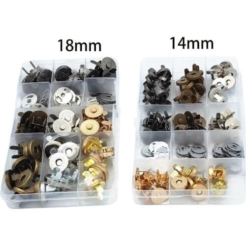 40Sets Magnetic Button Clasps Snaps Fastener Clasps 40Pcs 14/18mm DIY Craft Sewing Buttons Knitting Buttons Sets