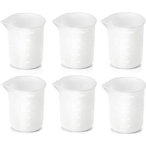 6Pcs Silicone Measuring Cups for Resin 100Ml, Diy Glue Tools Cup Making Handmade Craft Nonstick Silicone Mixing Cups