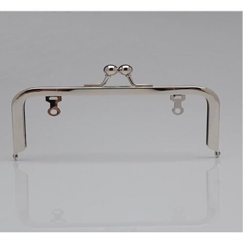 8 x 2 1/2 inches (20 x 6.5 cm) Large Silver Purse Frame with Standard Ball Clasp Clutch Frame with Chain Loops 8Pcs/lot
