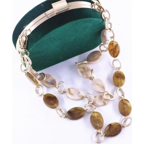 Fashion design acrylic beads long industrial style shoulder chain for bags handle