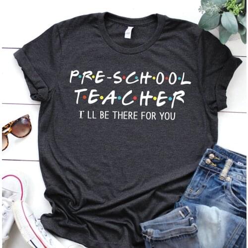Pre School Teaching teacher preschool shirt 100% cotton crewneck short sleeve cute fashion top tees for women Ladies plus size