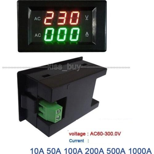 DYKB 0-1000A AC Combo Meter AC Voltmeter Ammeter 110V 220V LED Display VOLT Amp Digital Voltage Ampere Meter 10A 50A 100A 200A