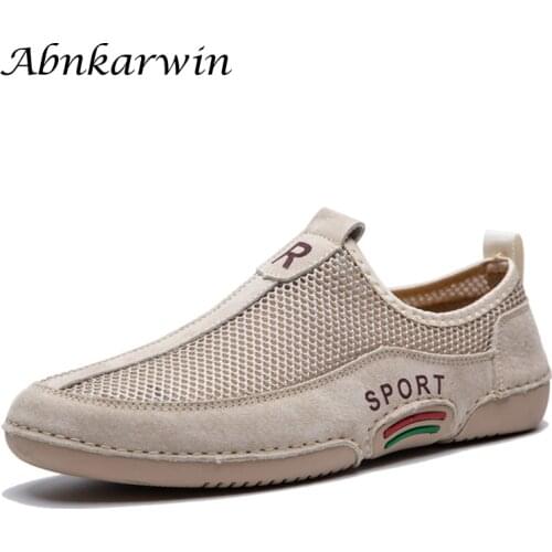 Summer Slip On Mesh Men Shoes Breathable Outdoor Casual Walking Trekking Lightweight Sneakers 2021 New