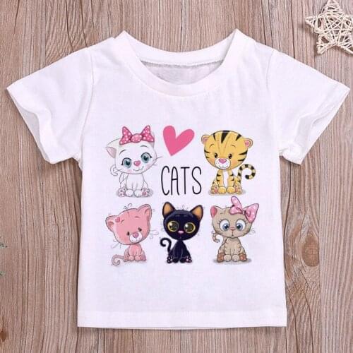 Summer Clothes 2021 Love You Cat Printed T-Shirt Baby Things For Girls Clothes For Boys T Shirt Kids Boy White Short Sleeve Tops