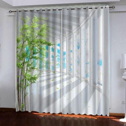 Fashionable White stereo arc channel Custom size Blackout Curtains For Living Room bedroom Hotel 3d Window curtain decor