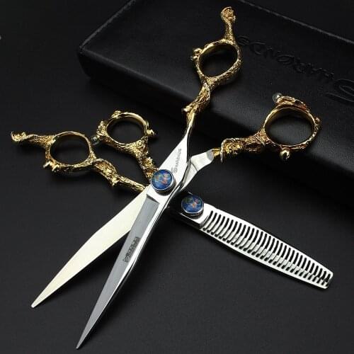 Sharonds 6 inch gold monkey handle hairdressing scissors set hairdressing shop haircut special scissors tool free delivery
