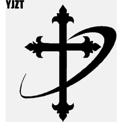 YJZT 11.5CM*13.8CM Religious Christian God Vinyl Decal Car Sticker Cross Silhouette Black/Silver C3-1463
