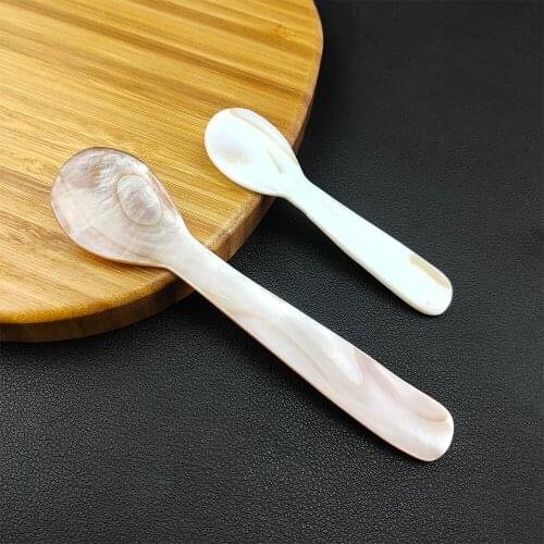 New Natural conch shell spoon 9.2cm/13cm condiment spoon coffee caviar dessert spoons Mask spoon
