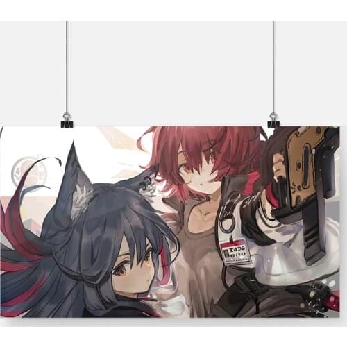 Anime Girls Arknights Texas Exusiai Poster Framed Wooden Frame Canvas Painting Wall Art Decor room Study Home Decoration Prints